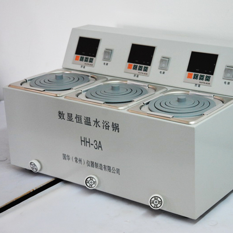 HH-3A数显单控单列水浴锅 单独数显智能恒温水浴锅不锈钢内胆3孔