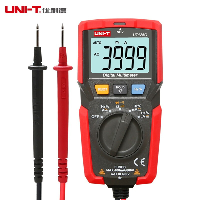 优利德UNI-T UT125C 袖珍万用表 自动数字数显防烧防误 UT125C