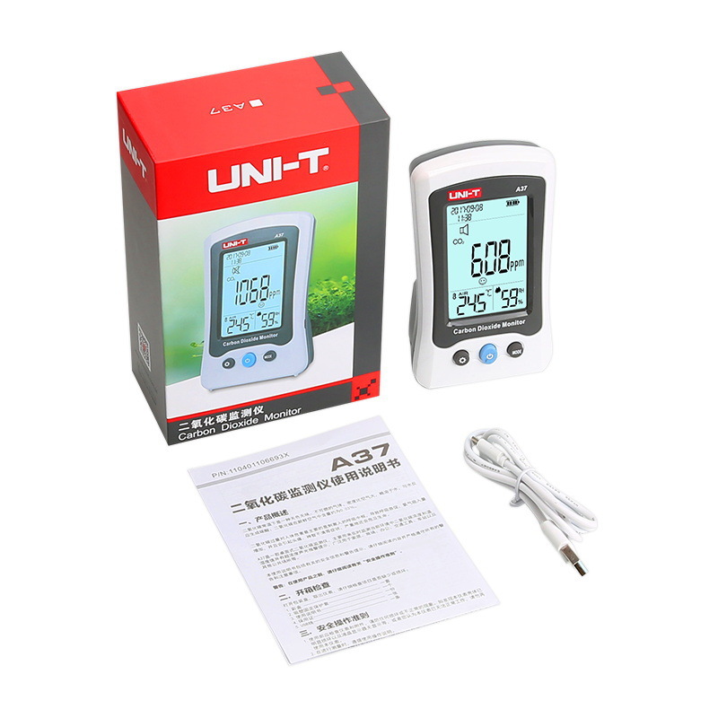 优利德UNI-TA37 家用数显温湿度计 CO2二氧化碳检测仪