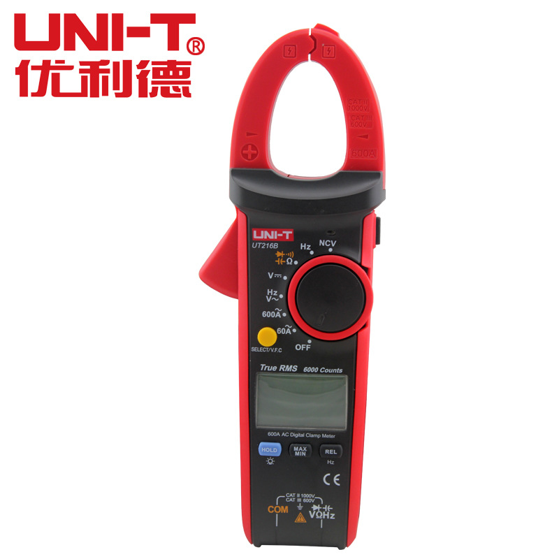优利德UT216B钳型表 600A真有效值万用表 自动量程电流表