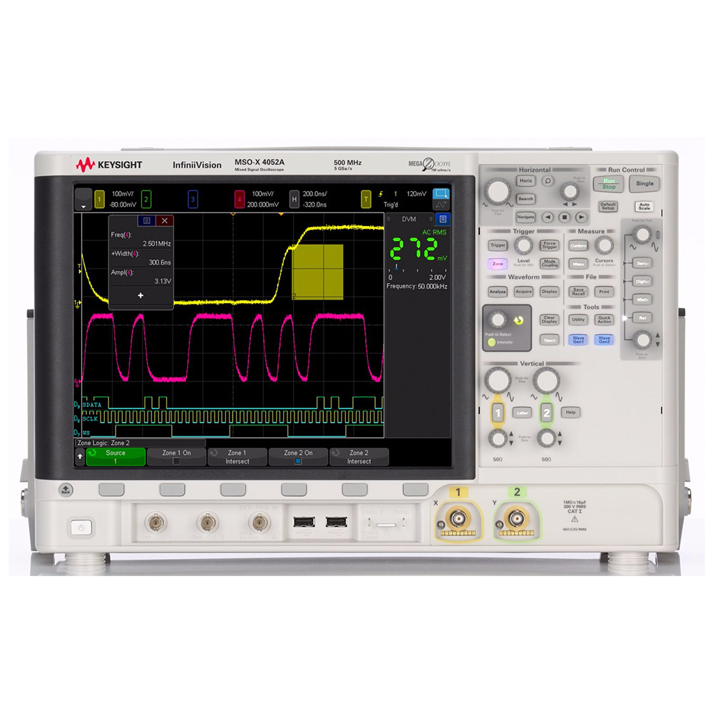 MSOX4052A 示波器 500MHz 2个模拟通道和16个数字通道