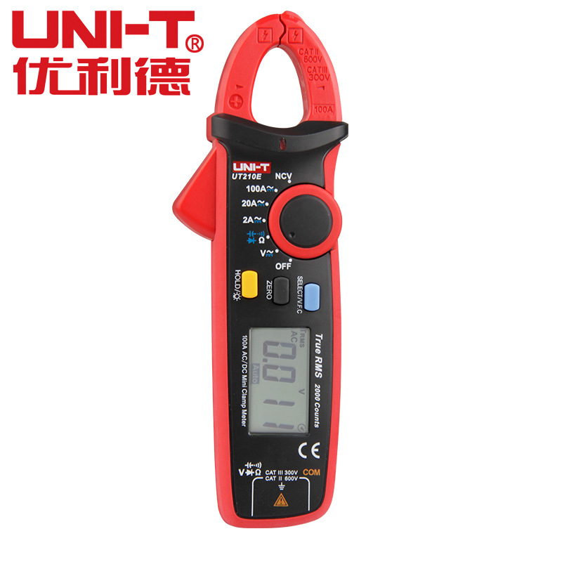 优利德UTI-T 迷你数字钳型表 UT210E数字钳表电路电力检测钳型表
