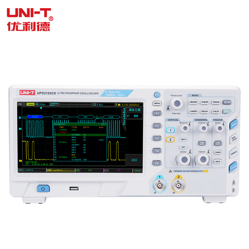 优利德 UPO2102CS 双通道示波器数字荧光示波器70/100兆示波器